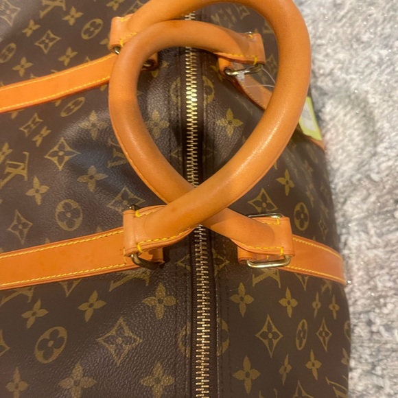 Authentic Louis Vuitton LV BOSTON BAG Keepall 55 Monogram Pre love LV - Picture 12 of 16